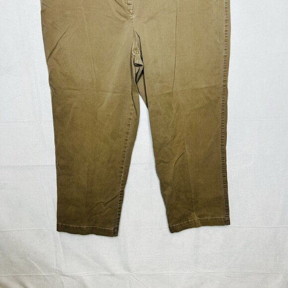 Talbots Women's Capri Dark Khaki Chinos Stretch Size 18 (36 x 24.5) High-Rise - Picture 3 of 9